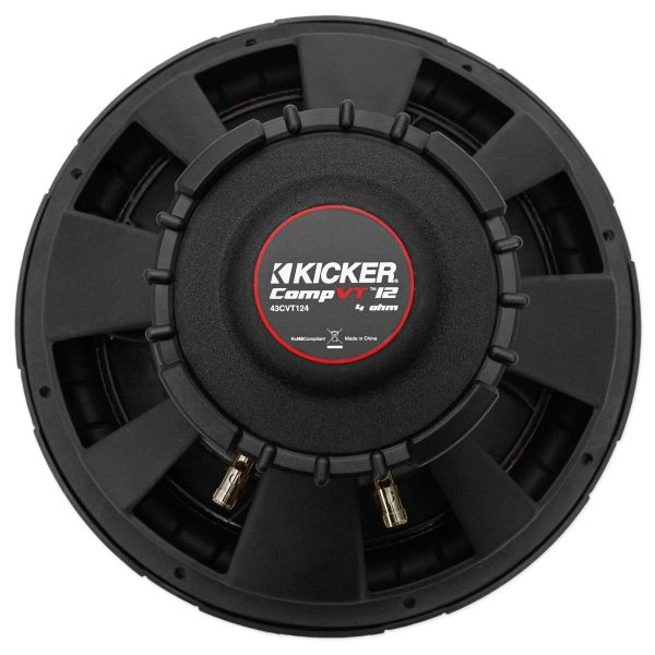 Kicker 43CVT124 COMPVT 800w 12  4-Ohm SVC Shallow Slim Car Subwoofer Sub CVT12-4 Hot on Sale