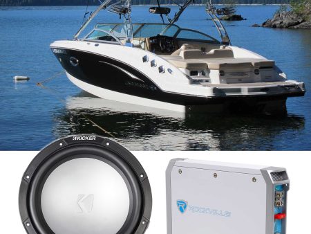 KICKER 45KMF104 10  Free Air Marine Subwoofer + Amplifier SVC 4-ohm Sub KMF10 Online Hot Sale