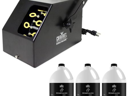 Chauvet DJ B-250 Bubble Machine + (3) Gallons Fluid Juice BJU B250 on Sale