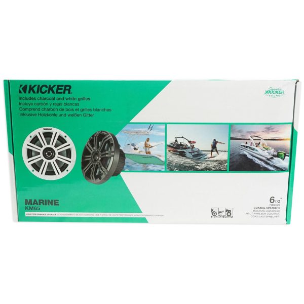 (2) KICKER KM65 6.5  Silver Marine Wakeboard Tower Speakers+MTX Amplifier+Wires Sale