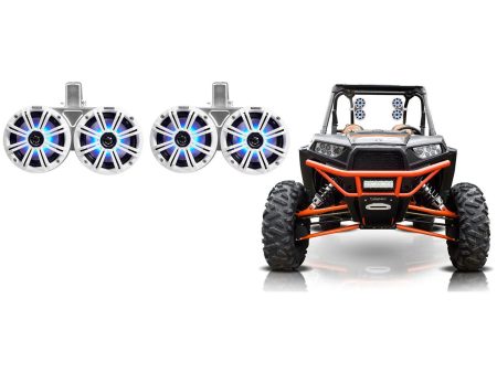 2 KICKER 45KMTDC65W Dual 6.5  LED Tower Speakers for Polaris RZR ATV UTV Cart For Discount