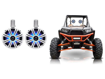 (2) KICKER 45KMTC8W 8  600 Watt LED Tower Speakers For Polaris RZR ATV UTV Cart Cheap