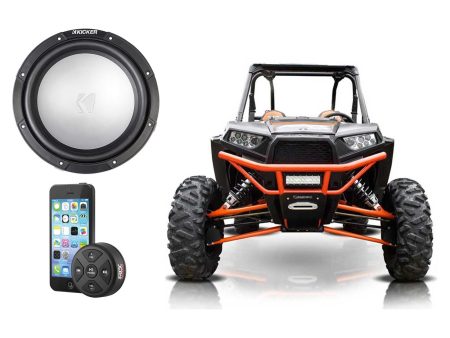 KICKER 45KMF104 10  Free Air Subwoofer + Controller For Polaris RZR ATV UTV Discount