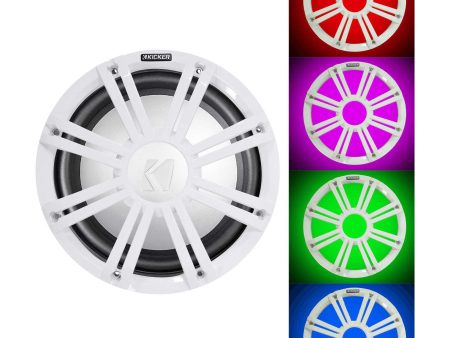 KICKER 45KMF102 10  Free Air Marine Subwoofer SVC Sub KMF10+White Grille w LED s Online Sale