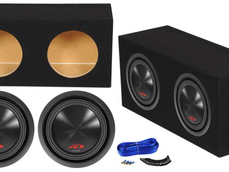 (2) Alpine SWR-8D2 8  1000w Dual 2 Ohm Car Subwoofer+Sealed Sub Enclosure Box For Discount