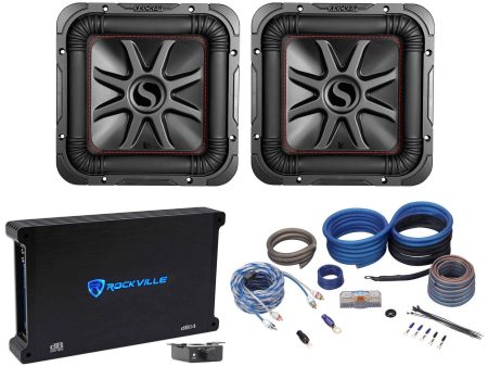 (2) KICKER 45L7R102 10  2000w L7R Solo-Baric Subwoofers+Mono Amplifier+Amp Kit Online Sale