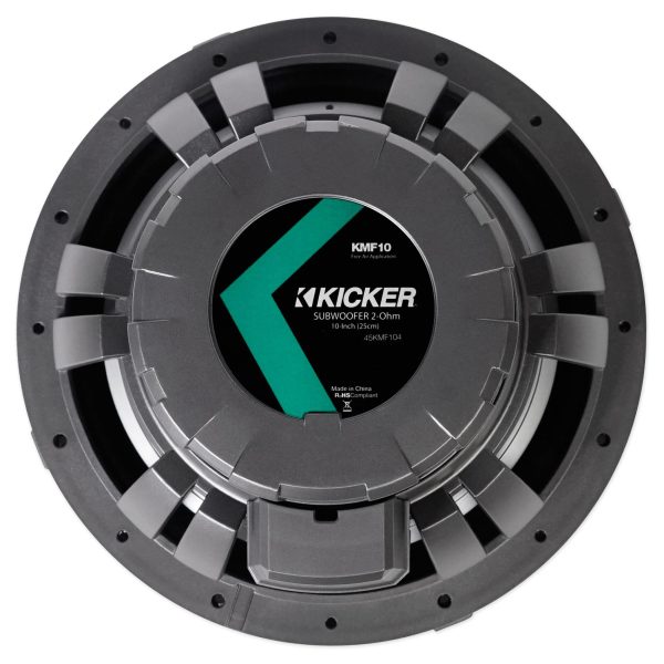 KICKER 45KMF104 10  Free Air Marine Subwoofer+Amp+White Grille w LED s+Remote For Sale