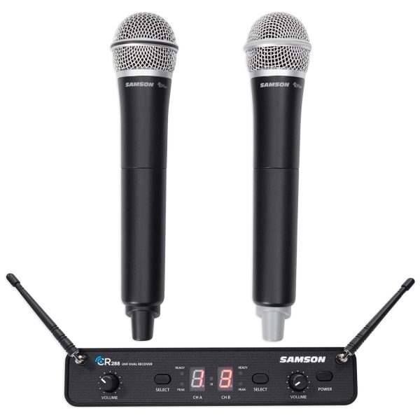 Samson Concert 288 Handheld 2-Ch Wireless Microphone System w  2 Mics+Headphones Sale