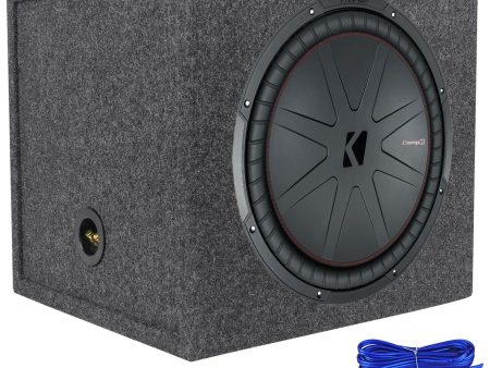 Kicker 48CWR154 COMPR15 15  1600 Watt Car Subwoofer+Sealed Sub Box Enclosure Online now