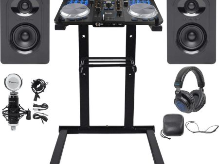 Hercules Universal DJ USB Bluetooth Controller+Stand+Mic+Headphones+Speakers Online now