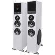 Rockville TM80W White Powered Home Theater Tower Speakers 8  Sub Bluetooth USB Sale