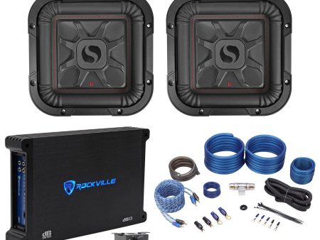 (2) KICKER 46L7T82 8  700w L7T Subwoofers Solo-Baric Subs+Mono Amplifier+Amp Kit Cheap