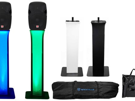 2 Rockville SPGN124 12  800 Watt 4-Ohm DJ Speakers+Adjustable Totem Style Stands Online Hot Sale