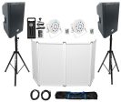 DJ Package w 2) Rockville DX12 500w Speakers+Facade+Lights+Mic+Stands+Cables+Bag Supply