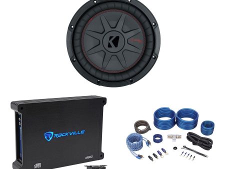 Kicker 48CWRT104 COMPRT10 800w 10  Shallow Car Subwoofer+Mono Amplifier+Amp Kit Online Hot Sale