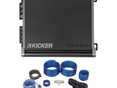 KICKER 46CXA4001T CXA400.1 400 Watt Mono Class D Car Audio Amplifier+Amp Kit For Discount