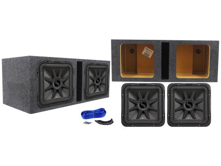 (2) KICKER 45L7R124 12  2400w L7R Subwoofers Solo-Baric+Vented Sub Box Enclosure For Sale