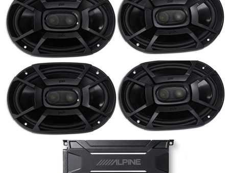 ALPINE KTA-30FW 600 Watt 4-Channel Amplifier Amp+(4) Polk Audio 6x9  Speakers Sale