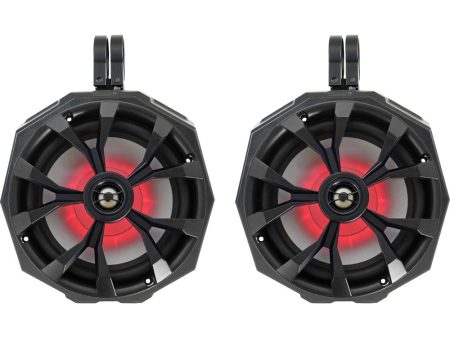 (2) Rockville 8  Speakers+SSV Swivel Cage Pods For Polaris RZR PRO XP w 2  Cage For Discount