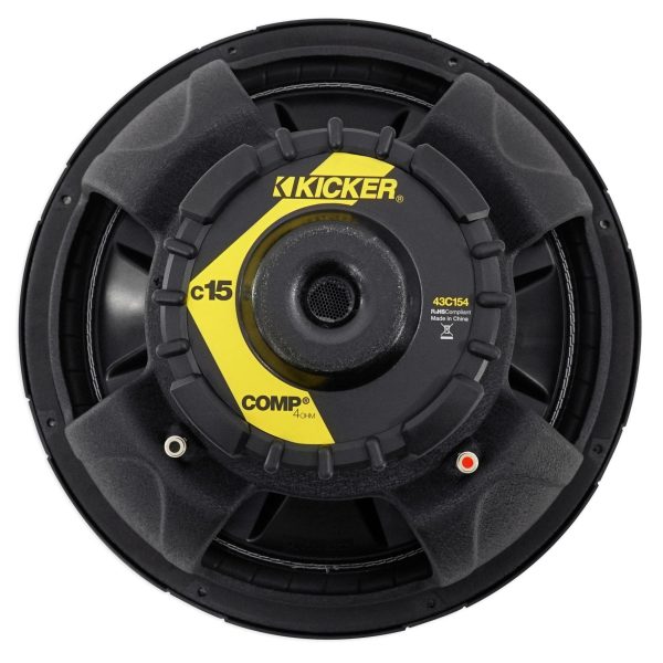 Kicker 43C154 Comp 15  500 Watt SVC 4-Ohm Car Audio Subwoofer Sub Supply