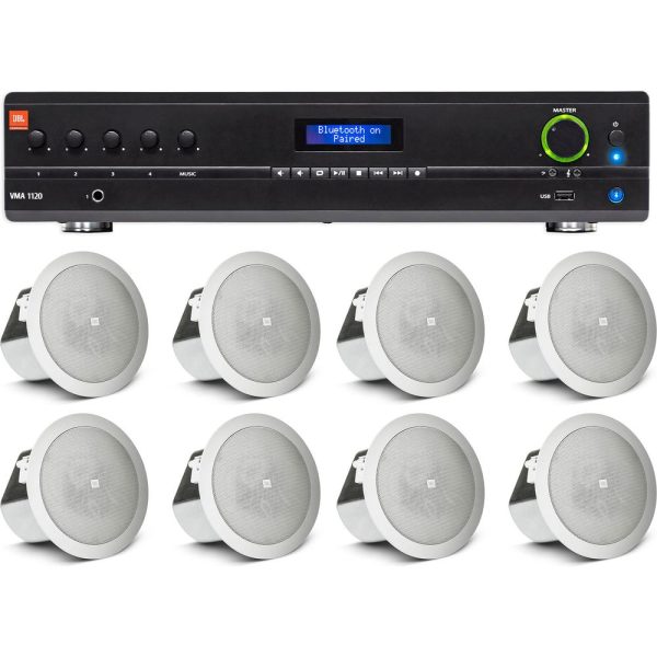 (8) JBL 3  15w 70v In-Ceiling Speakers+JBL Amplifier For Restaurant Bar Cafe For Discount