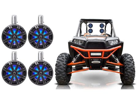 (4) KICKER 45KMTC8 8  1200w Tower Speakers w LED s for Polaris RZR ATV UTV Cart Online Hot Sale