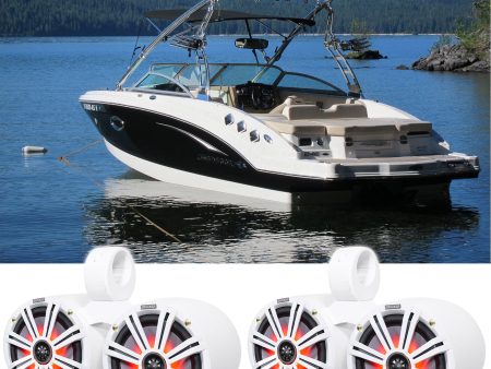 (2) Dual KICKER 45KM84L 8  1200w Marine Boat LED Wakeboard Tower Speakers KM8 Fashion