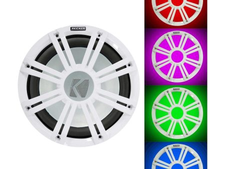 KICKER 45KMF122 12  350w Marine Boat Free Air Subwoofer w White LED Grille KMF12 For Discount