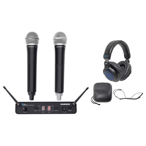 Samson Concert 288 Handheld 2-Ch Wireless Microphone System w  2 Mics+Headphones Sale