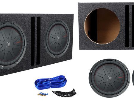 (2) Kicker 48CWR122 COMPR12 2000 Watt 12  Car Subwoofer+Vented Sub Box Enclosure Online