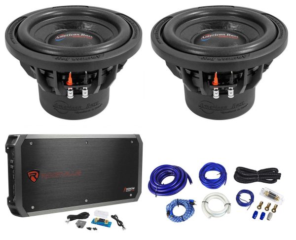 (2) American Bass TNT-1044 1200 Watt 10  Car Subwoofers+Mono Amplifier+Amp Kit Discount