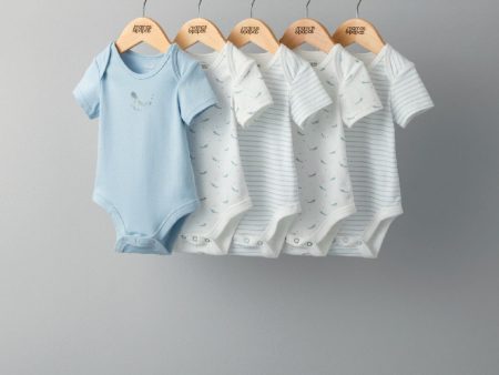 Mamas and Papas Whale Short Sleeve Bodysuits - 5 Pack on Sale