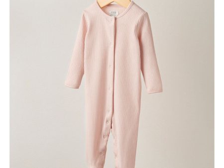 Mamas and Papas Organic Cotton Ribbed Onesie - Pink Online now