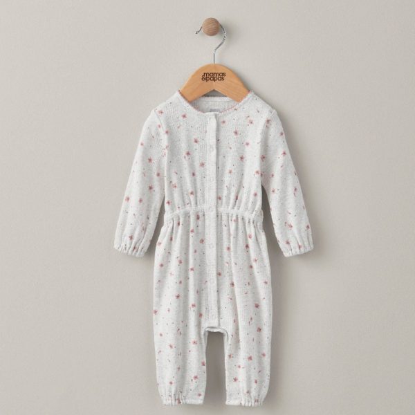 Mamas and Papas Floral Pointelle Waisted Romper - NEWBORN Size Fashion