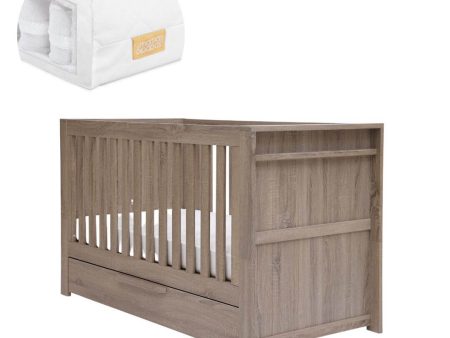 Mamas and Papas Franklin Grey Wash Cot + Mattress Bundle on Sale