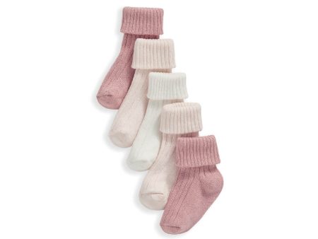 Mamas and Papas Light Pink Socks - 5 Piece Pack Online Sale