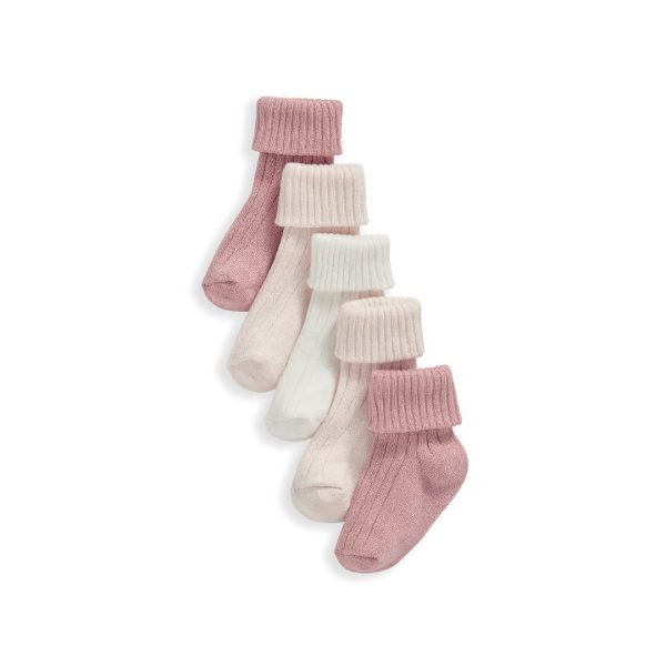 Mamas and Papas Light Pink Socks - 5 Piece Pack Online Sale