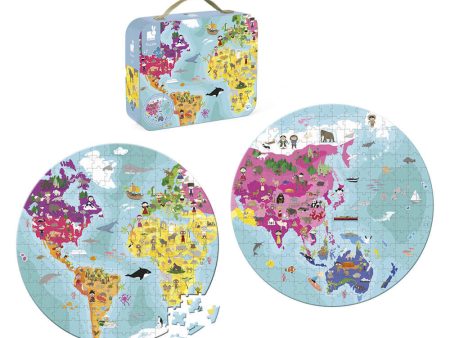 Janod Double Sided World Round Puzzle For Discount