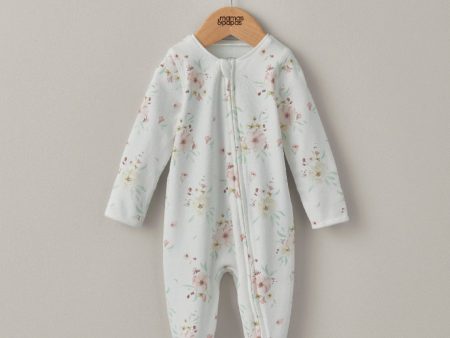 Mamas and Papas Large Floral Onesie with Zip Supply