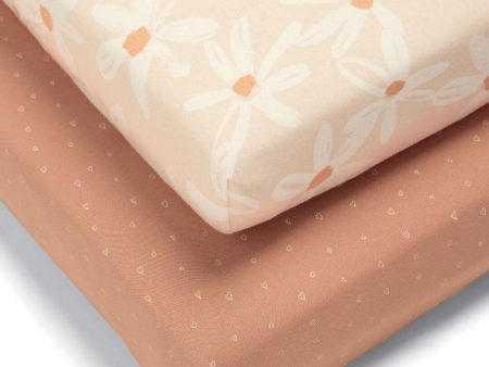 Mamas and Papas Daisy Cotbed Fitted Sheet (Pack of 2) For Sale