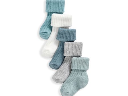 Mamas and Papas Light Blue Socks - 5 Piece Pack For Cheap